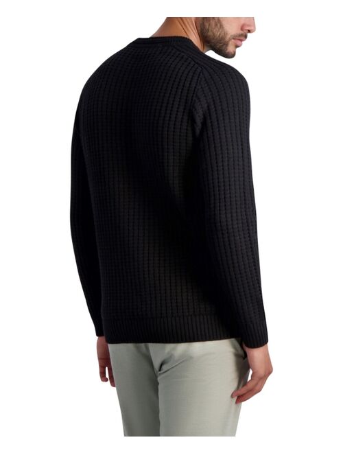 Karl Lagerfeld Paris Men's Textured Long Sleeve Crew Neck Sweater