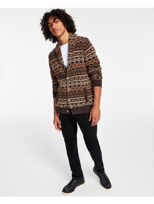 Sun + Stone Men's Fair Isle Cardigan Sweater, Created for Macy's