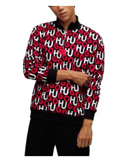 HUGO Hugo Boss Men's Dono Relaxed-Fit Logo-Print 1/4-Zip Sweatshirt