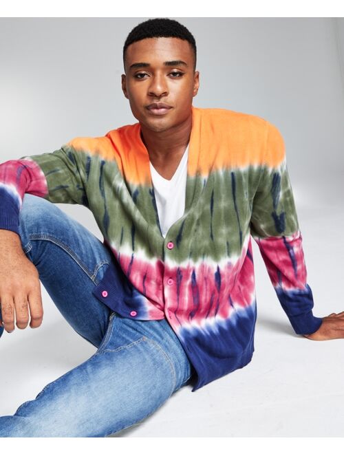 And Now This 5:31 by JEROME LAMAAR Men's Tie-Dye Button Cardigan Created for Macy's