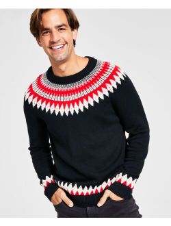 Men's Fair Isle Mock Neck Holiday Sweater, Created for Macy's