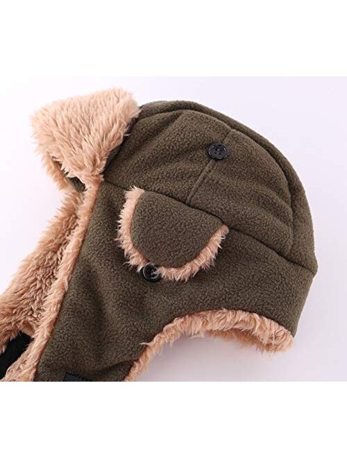 Connectyle Toddler Boys Kids Fleece Trapper Winter Hat with Ear Flaps Warm Hat