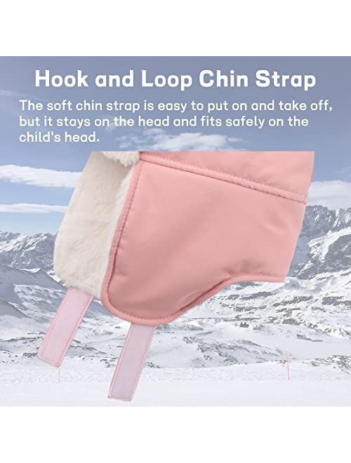 JANGANNSA Waterproof &Windproof Winter Baby Beanie Fleece Lined Kids Bomber Hat Earflap Warm Hat for Boys Girls