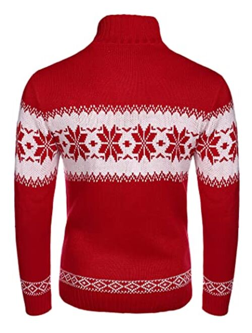 COOFANDY Men's Ugly Christmas Sweater Halloween Knitted Sweaters Casual Snowflake Pullover Knitwear