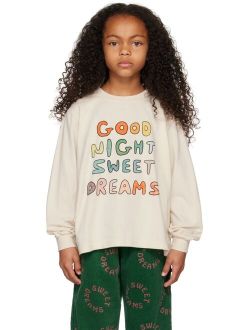 JELLYMALLOW Kids Off-White 'Goodnight' Long Sleeve T-Shirt