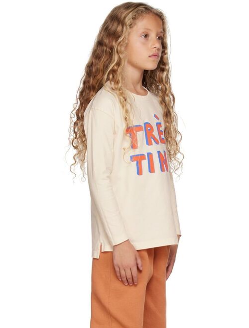 TINYCOTTONS Kids Beige 'Tres Tiny' Long Sleeve T-Shirt