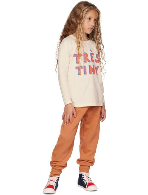 TINYCOTTONS Kids Beige 'Tres Tiny' Long Sleeve T-Shirt