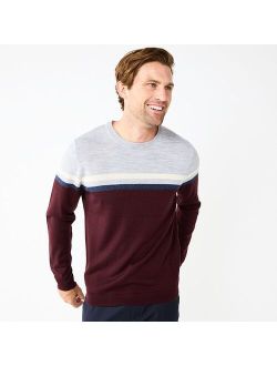 Colorblock Merino Blend 4-Tone Sweater
