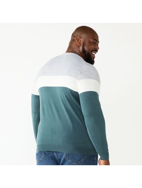 Big & Tall Apt. 9 Colorblock Crewneck Sweater