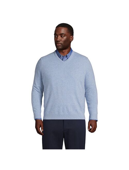 Lands' End Big & Tall Lands' Fine Gauge Cashmere V-neck Sweater