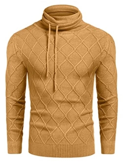 Men's Slim fit Turtleneck Sweater Casual Knitted Long Sleeve Basic Thermal Pullover Sweaters