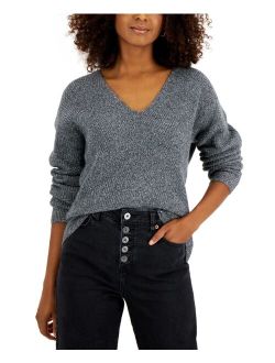 Women's Sequined V-Neck Sweater, Created for Macy's