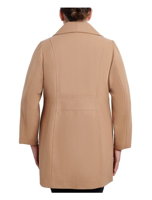 ANNE KLEIN Plus Size Double-Breasted Peacoat, Created for Macy's