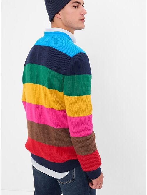 Gap Happy Stripe Crewneck Sweater