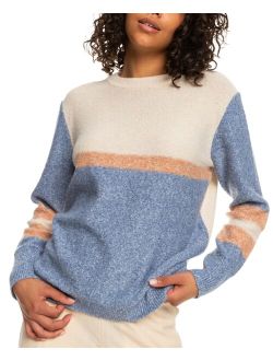 Juniors' Real Groove Striped Crewneck Sweater