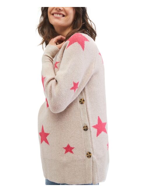MOTHERHOOD MATERNITY Cozy Intarsia Stars Maternity Sweater