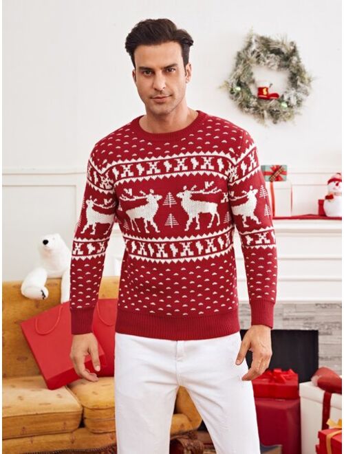 Shein Men Christmas Pattern Sweater