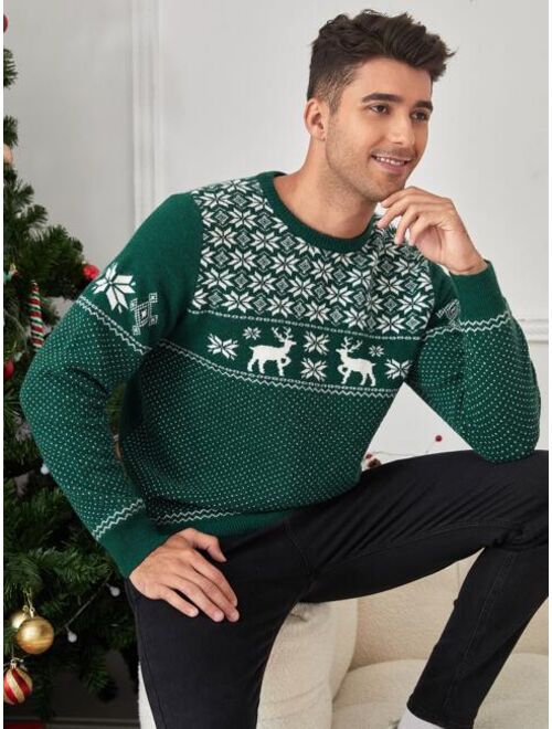 SHEIN Men 1pc Christmas Pattern Sweater