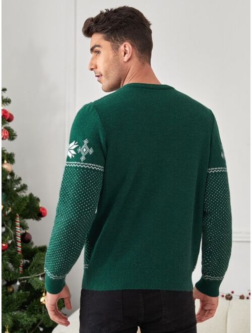 SHEIN Men 1pc Christmas Pattern Sweater