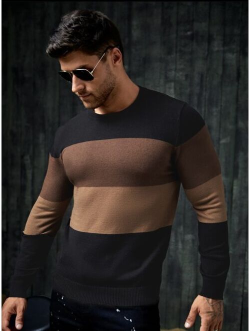 SHEIN Men Color Block Sweater