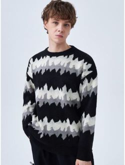 Men Colorblock Drop Shoulder Sweater