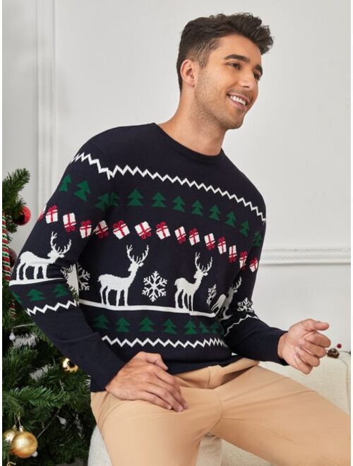 SHEIN Men Christmas Pattern Sweater