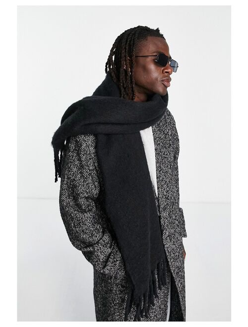 ASOS DESIGN blanket scarf in black texture