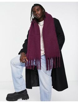 blanket scarf in deep purple texture