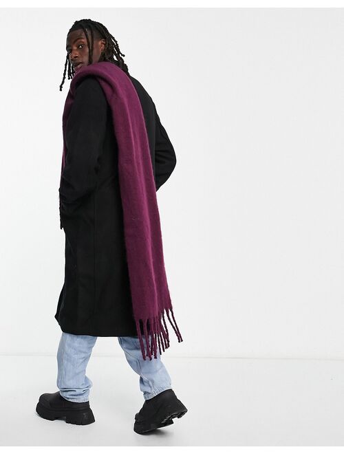 ASOS DESIGN blanket scarf in deep purple texture