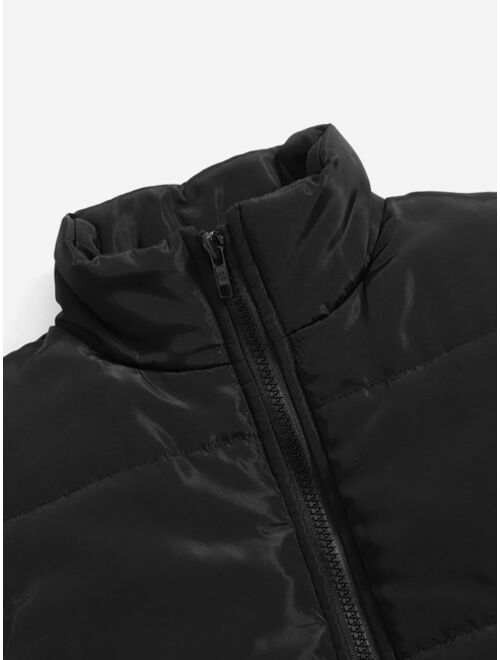 SHEIN Boys 1pc Zip Front Vest Puffer Coat