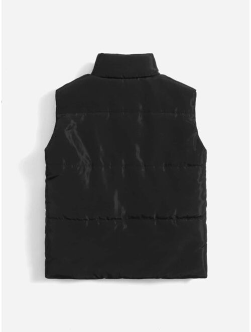 SHEIN Boys 1pc Zip Front Vest Puffer Coat