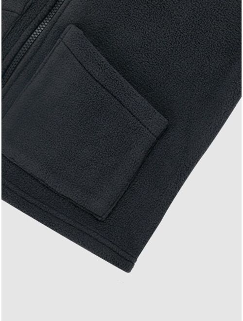 Shein Boys Dual Pocket Zipper Fleece Vest Jacket