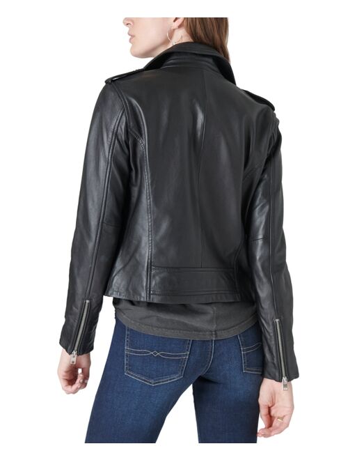 LUCKY BRAND Women's Classic Leather Moto Jacket