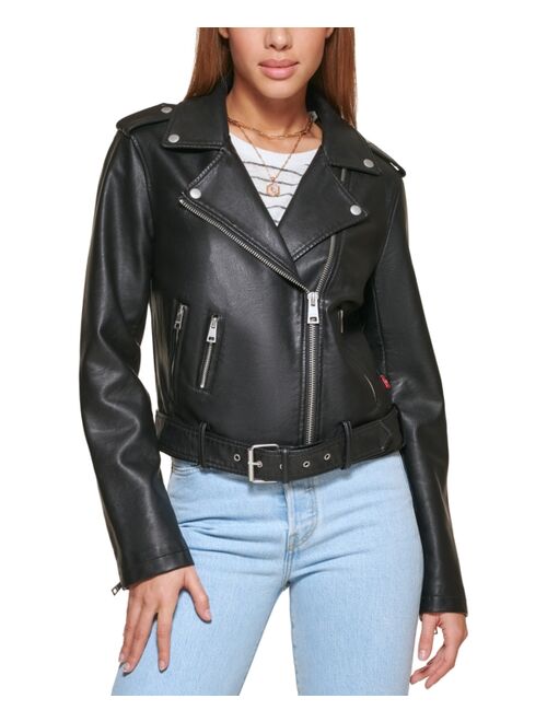 LEVI'S Women's Faux-Leather Moto Jacket