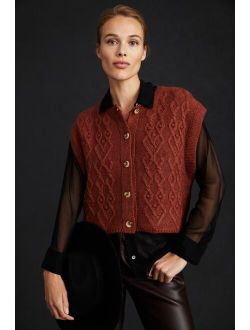 By Anthropologie Cable-Knit Sweater Vest