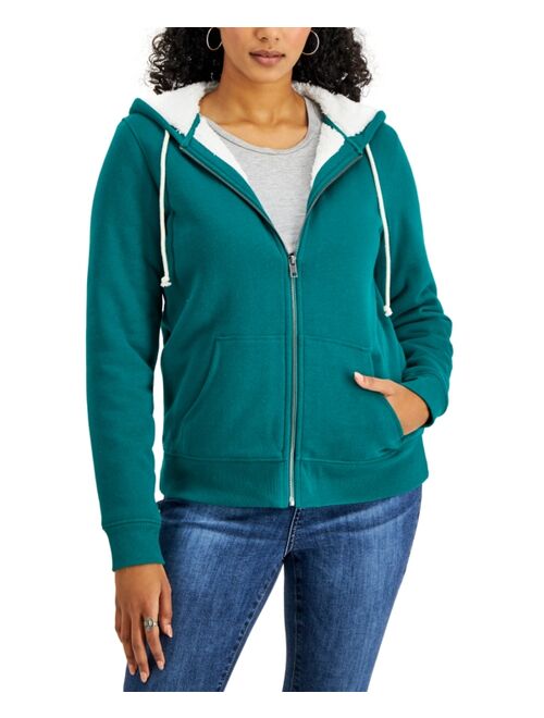 STYLE & CO Sherpa Lined Zip-Up Hoodie, Created for Macy's