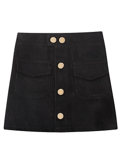WELAKEN Girls and Toddler's Corduroy Short Mini Skirt