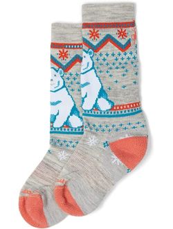 Kids Wintersport Full Cushion Polar Bear Pattern Over-the-Calf Socks (Toddler/Little Kid/Big Kid)