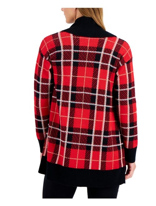 CHARTER CLUB Women's Plaid Open-Front Cardigan, Created for Macy's