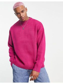 Weekday john oversized sweater in pink exclusive at ASOS