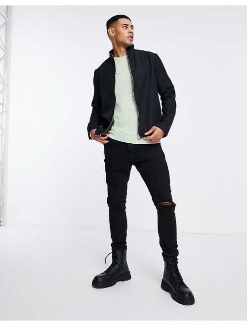 ASOS DESIGN cotton crew neck sweater in sage green