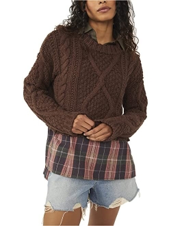 Women's Cutting Edge Solid Cable-Knit Sweater