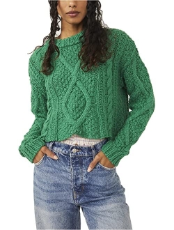 Women's Cutting Edge Solid Cable-Knit Sweater