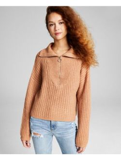 Women's Textured Quarter-Zip Sweater