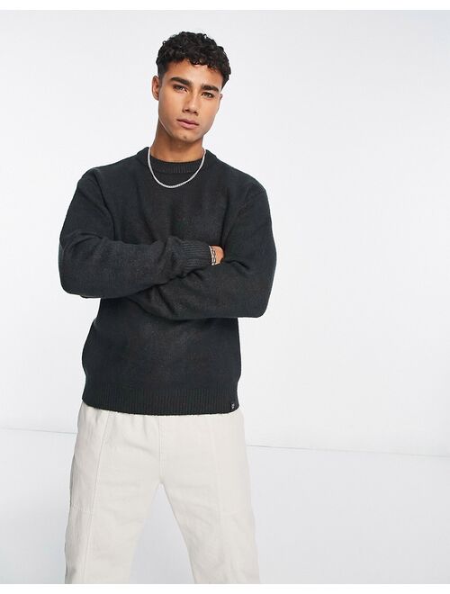 Pull&Bear relaxed wool blend sweater in black