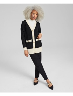 Women's 100% Cashmere Colorblocked Cardigan, Created for Macy's