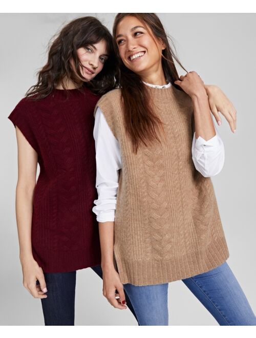 CHARTER CLUB Women's 100% Cashmere Cable-Knit Tunic, Created for Macy's