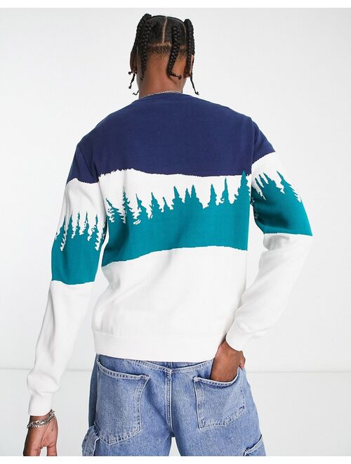 ASOS DESIGN knit Christmas sweater with snow scene