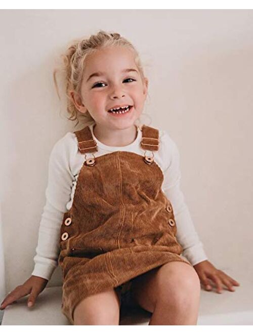 Mubineo Toddler Baby Girl Corduroy Pocket Overall Dress Kids Casual Bib Dresses