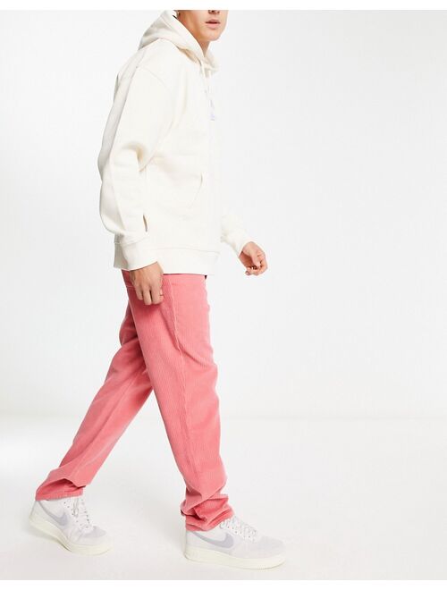ASOS DESIGN dad jeans in pink corduroy